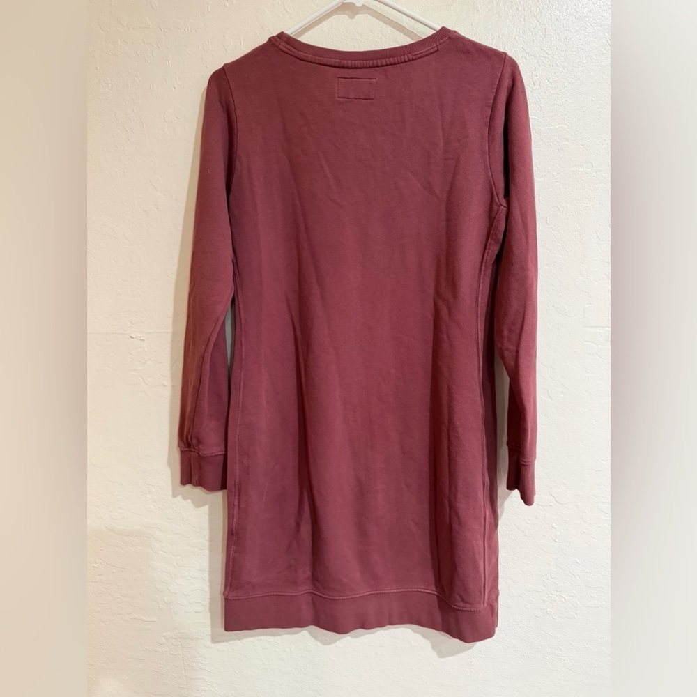 Pact Cabernet Women’s Long Sleeve 100% Cotton Sweatshirt Dress size S - Picture 3 of 7